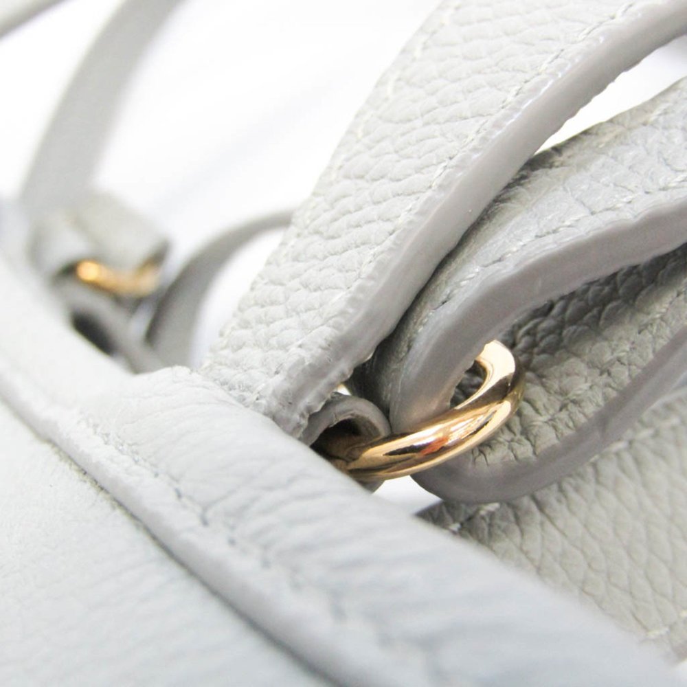 CELINE Leather Handbag Shoulder Bag Light Blue Gray - Picture 5 of 11
